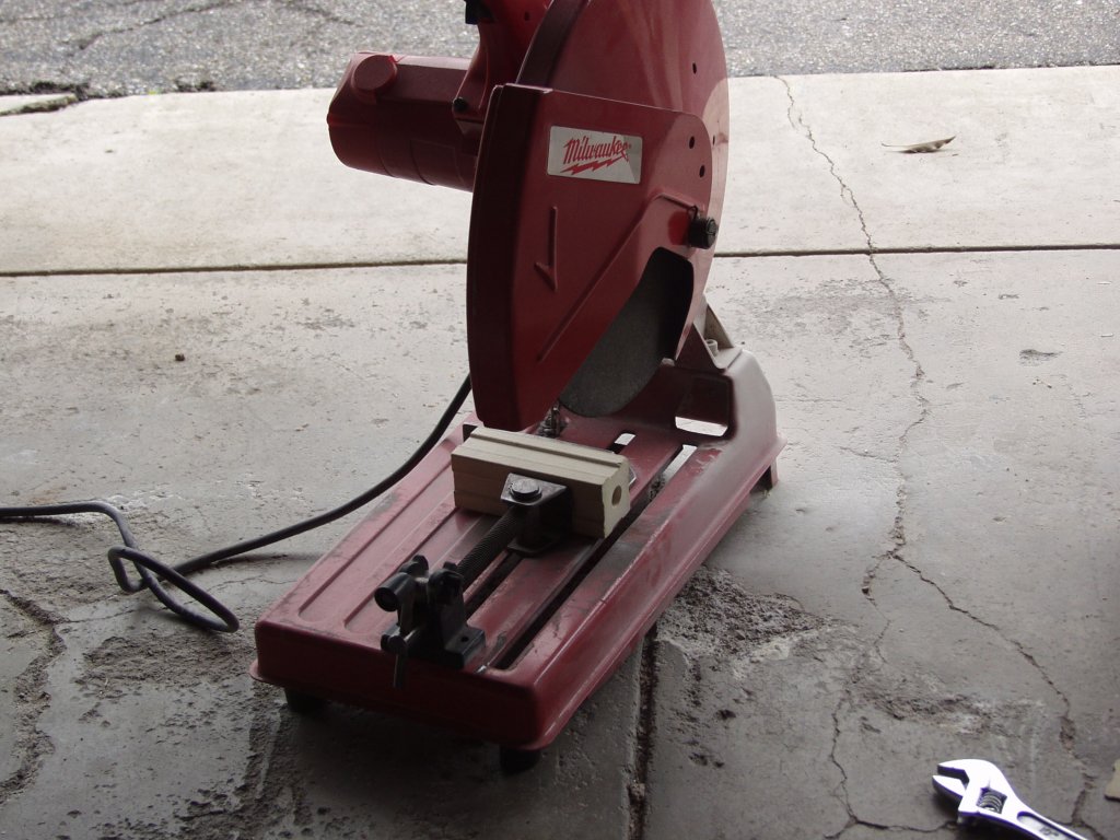 Forge building, I used this cutoff saw to cut the ceramic shelving posts. My local clay supply charges $1.85 for a 2