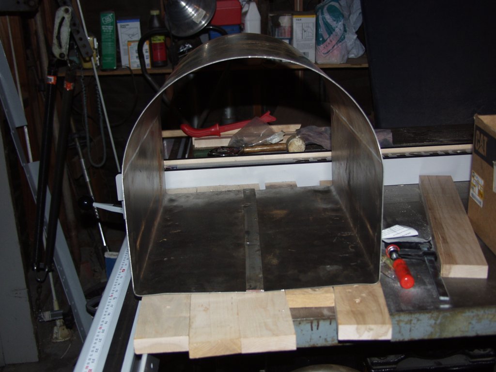 Forge building, This is the inside of the shell, the strip has been riveted in place.